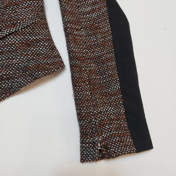 Ann Taylor Black, Brown, White, Pink Blazer Women’s Size 6 Crop Moto Style - Picture 5 of 10